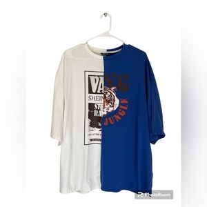 SHEIN Graphic Print Drop Shoulder Oversized Longline Tee